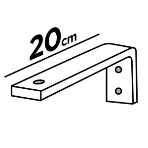 Suporte de fixação parede simples 20cm branco para a calha modelo Oculta ou 5000