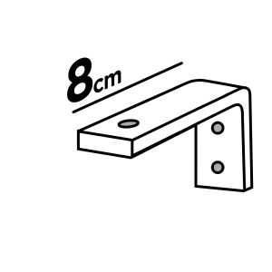 Suporte de fixação parede simples 8cm branco
