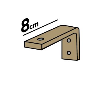 Suporte de fixação parede simples 8cm bege