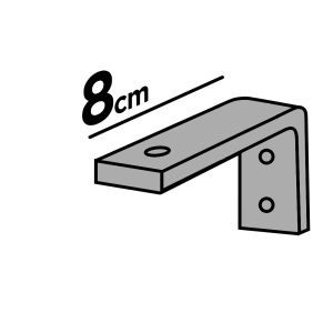 Suporte de fixação parede simples 8cm cinza